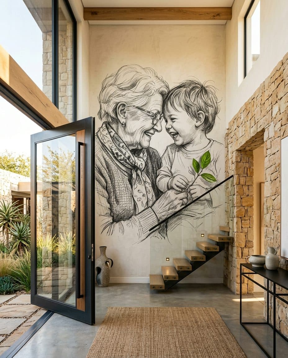 01 entrance grandmother - Wallpaper