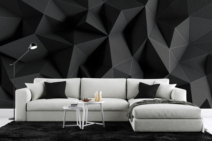 3D-Black Geometrics Wallpaper | Canvas and Wall South Africa