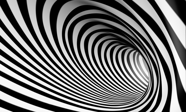 3D Spiral Black & White Wallpaper - Canvas and Wall South Africa